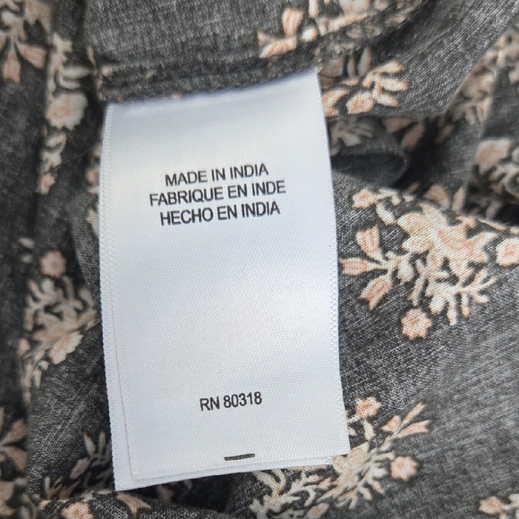 Lucky Brand Black and Pink Floral Blouse - Picture 8 of 9